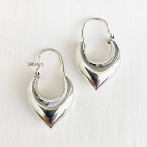 V Shaped Silver Bali Hoop Earring