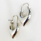 V Shaped Silver Bali Hoop Earring