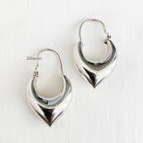 V Shaped Silver Bali Hoop Earring