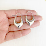 V Shaped Silver Bali Hoop Earring