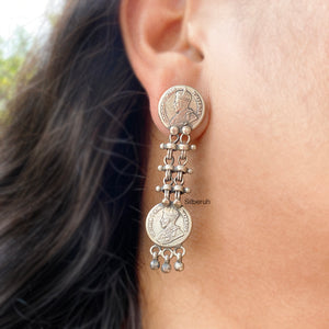 Victoria Empress Silver Oxidised Earring