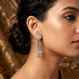 Victoria coin inspired silver earrings handcrafted in 92.5 sterling silver