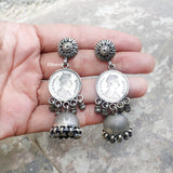 Victoria Queen Silver Jhumka