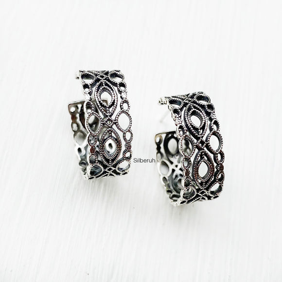 Victorian Silver Half Bali Earring