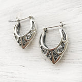 V shaped Silver Bali Hoop Earring
