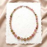 Watermelon Onyx Silver Necklace