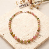 Watermelon Onyx Silver Necklace