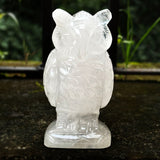 White quartz owl carving for wisdom and clarity