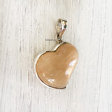 Yellow Aventurine Heart Silver Pendant