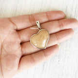 Yellow Aventurine Heart Silver Pendant