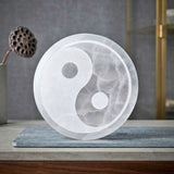 Genuine Moroccan Yin Yang Selenite charging plate for crystals and jewellery