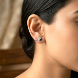 Minimalist Yin Yang silver stud earring for men and women