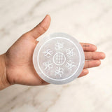 Natural Moroccan Selenite charging plate for Reiki and meditation