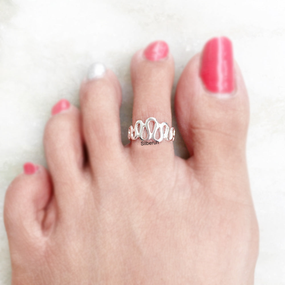 Zig Zag Silver Toe Ring