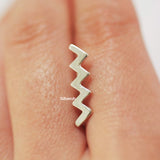 Zigzag Silver Ear Climber Earring