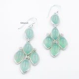 Aqua Chalcedony Chandelier Silver Earring