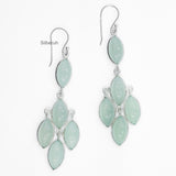 Aqua Chalcedony Chandelier Silver Earring