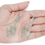 Aqua Chalcedony Chandelier Silver Earring