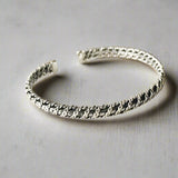 minimal twisted silver bangle India