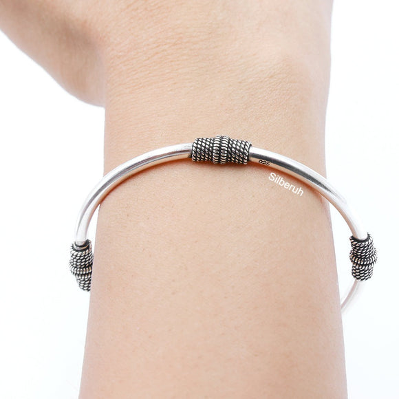 Silver Tribal Openable Bangle