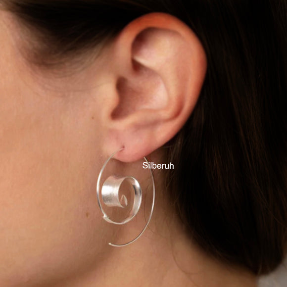 Spiral Silver Earring