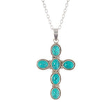 TURQUOISE SILVER CROSS PENDANT - SILBERUH