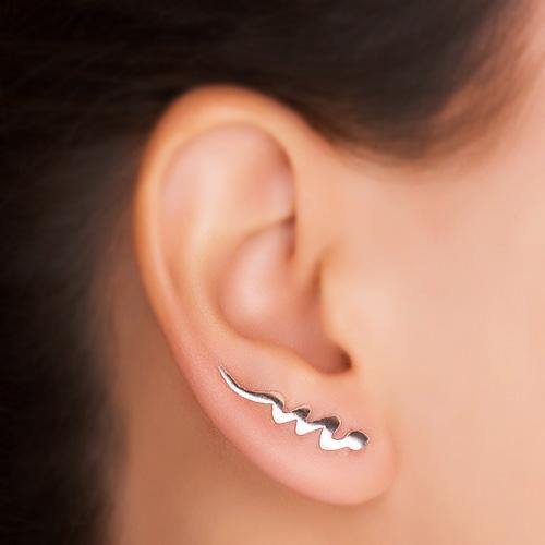 SNAKE SILVER EAR CLIMBER EARRING - SILBERUH