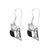 BLACK ONYX JALI SILVER EARRING - SILBERUH