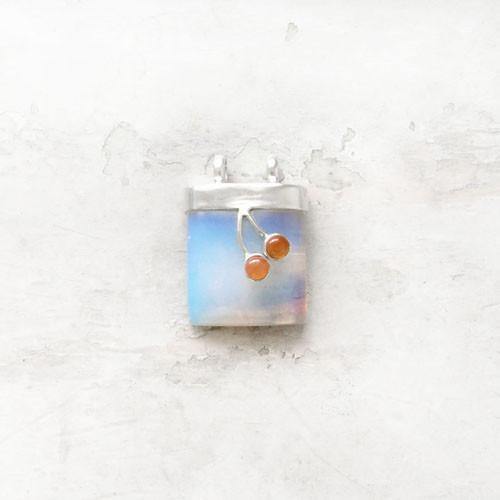 CHERRY ON THE TREE OPALITE SILVER PENDANT - SILBERUH