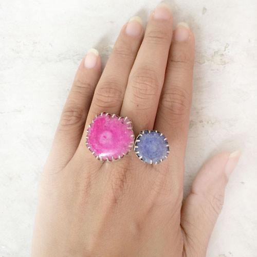 DRUZY COCKTAIL SILVER RING - SILBERUH