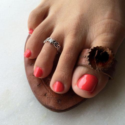 STAR SILVER ADJUSTABLE TOE RING - SILBERUH