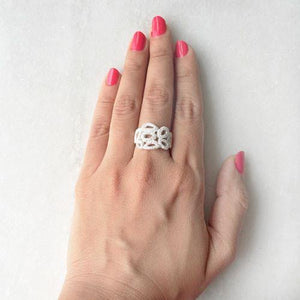 SILVER PEBBLE FROSTED RING - SILBERUH