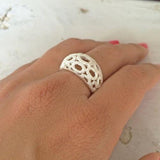SILVER FROSTED PEBBLE RING - SILBERUH