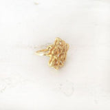 ORGANIC GOLD TONE SILVER RING - SILBERUH