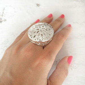 COCKTAIL SILVER DOME RING - SILBERUH