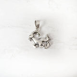 925 sterling silver Aries zodiac sign pendant front view