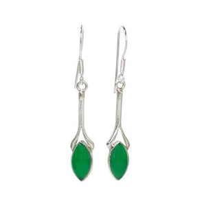 GREEN ONYX SILVER EARRING - SILBERUH