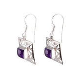 AMETHYST JALI SQUARE SILVER EARRING - SILBERUH