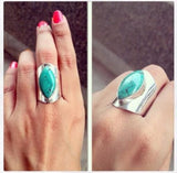 TURQUOISE BOHEMIAN SILVER RING