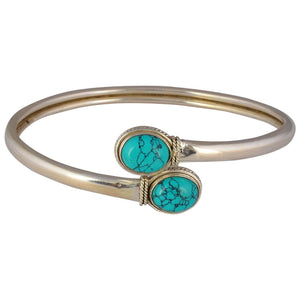 TURQUOISE SILVER ADJUSTABLE KADA - SILBERUH