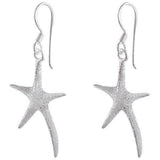 STAR FISH FROSTED SILVER EARRING - SILBERUH