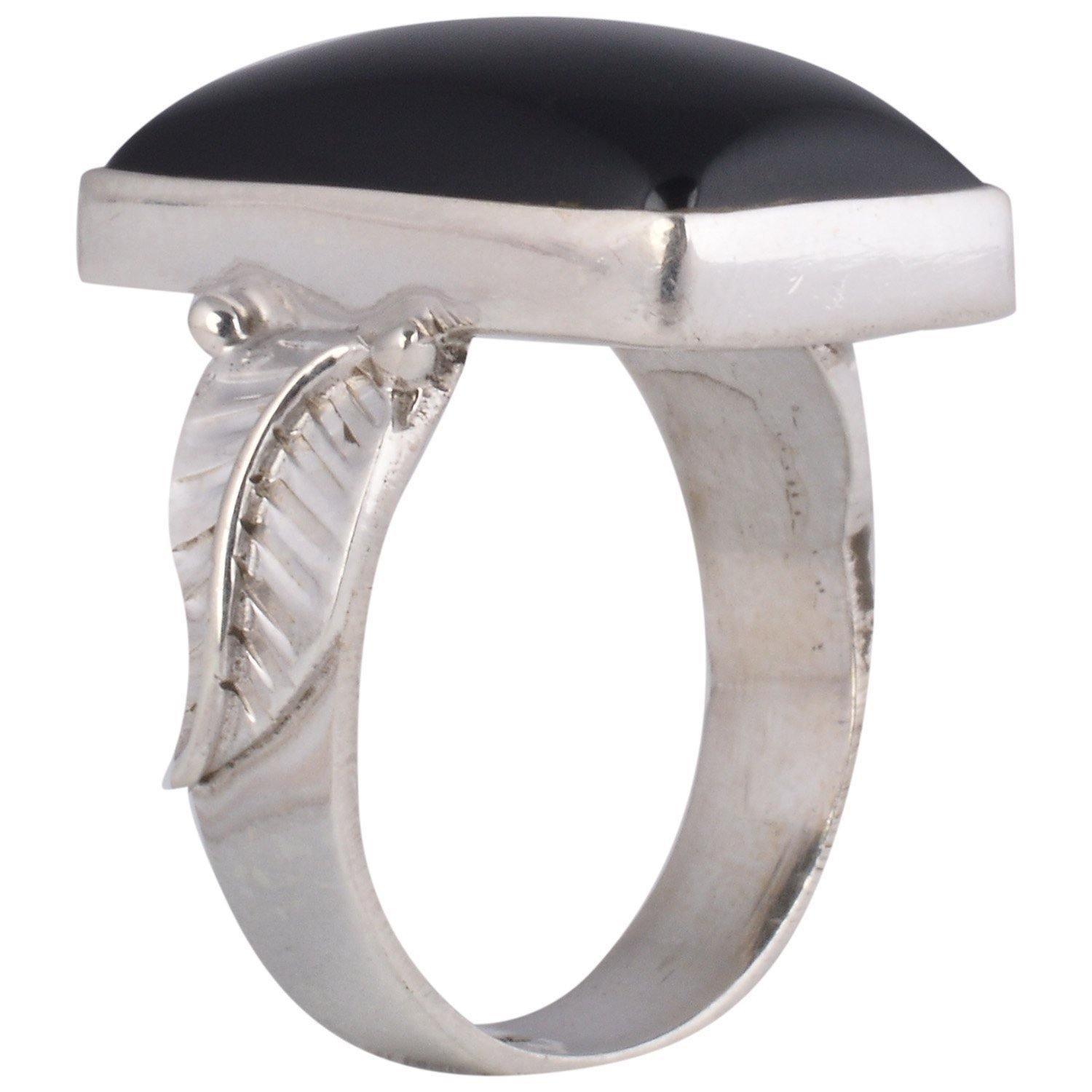 Amazon.com: Veracity Jewelry 925 Sterling Silver Black Onyx Rings for Women  - Black Onyx Handmade Solid Sterling Silver Women's Ring- Delicate Gemstone  Designer Trendy Midi Fashion Black Onyx Rings - VSR-6 : Handmade Products