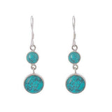 ROUND TURQUOISE SILVER EARRING - SILBERUH