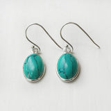 925 silver turquoise earrings oval design India