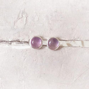 AMETHYST ROUND SILVER STUD - SILBERUH