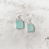 AQUA CHALCEDONY BOW SILVER EARRINGS - SILBERUH