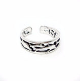 Adjustable dolphin toe ring in 92.5 sterling silver