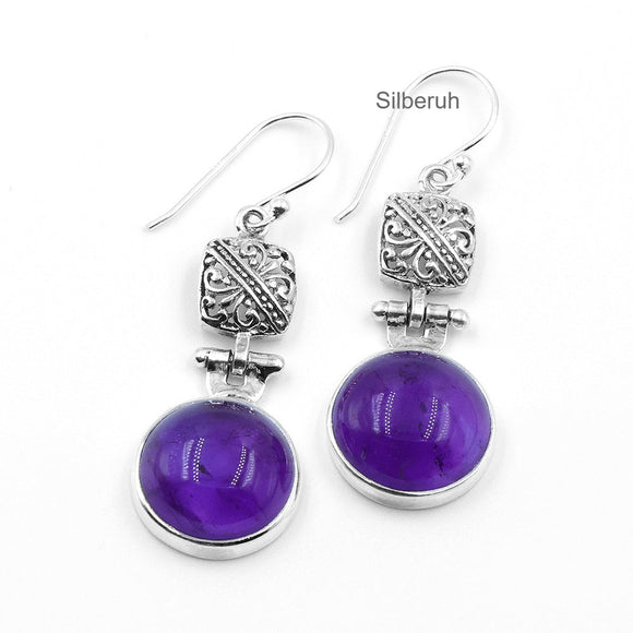 Amethyst Filigree Silver Earring