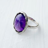 Amethyst Knotted Silver Ring