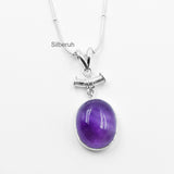 Amethyst Oval Silver Pendant